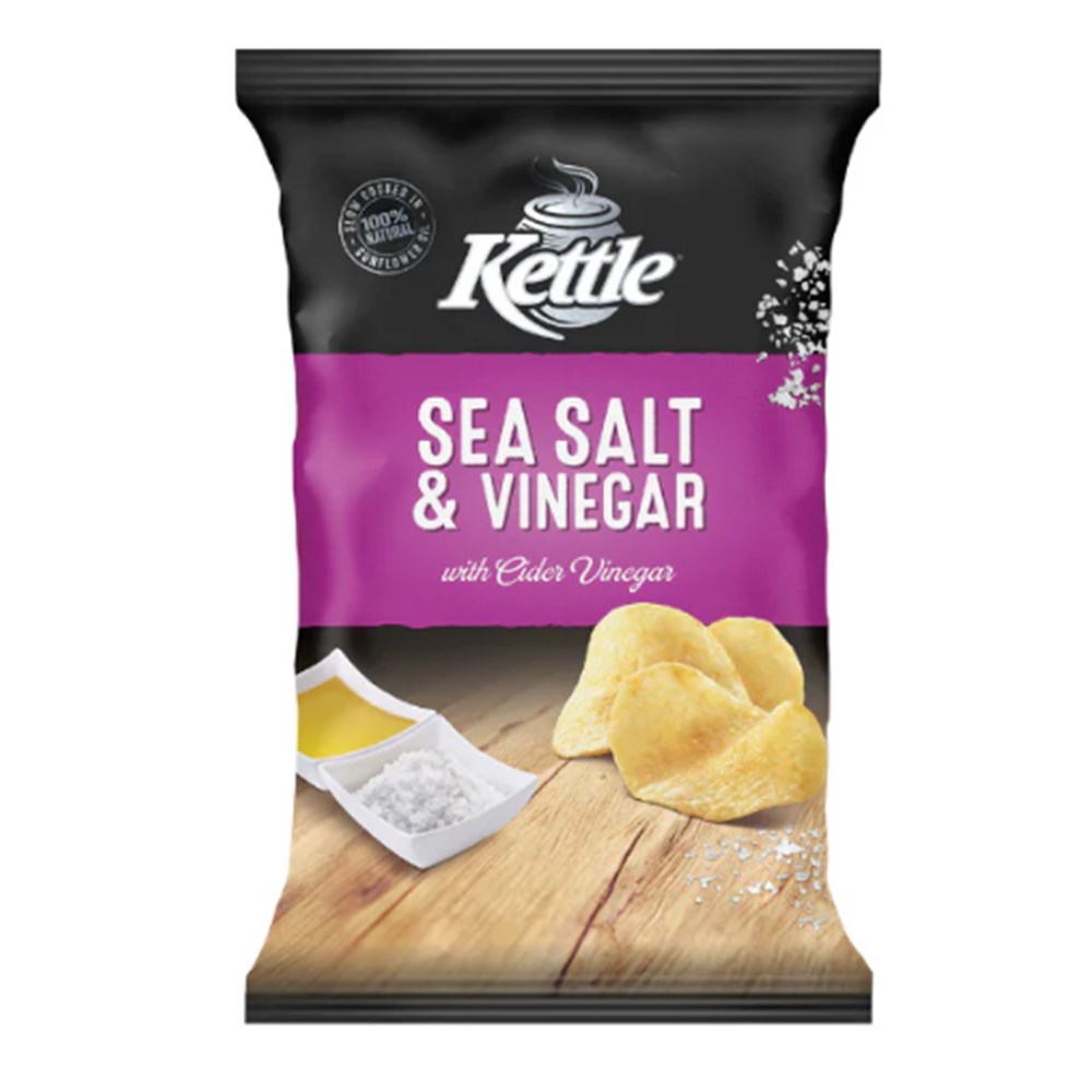 Kettle Potato Chips Salt n Vinegar 90g x 12