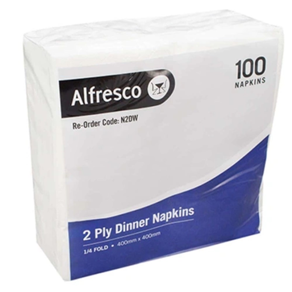 Napkin Dinner 2Ply White x1000