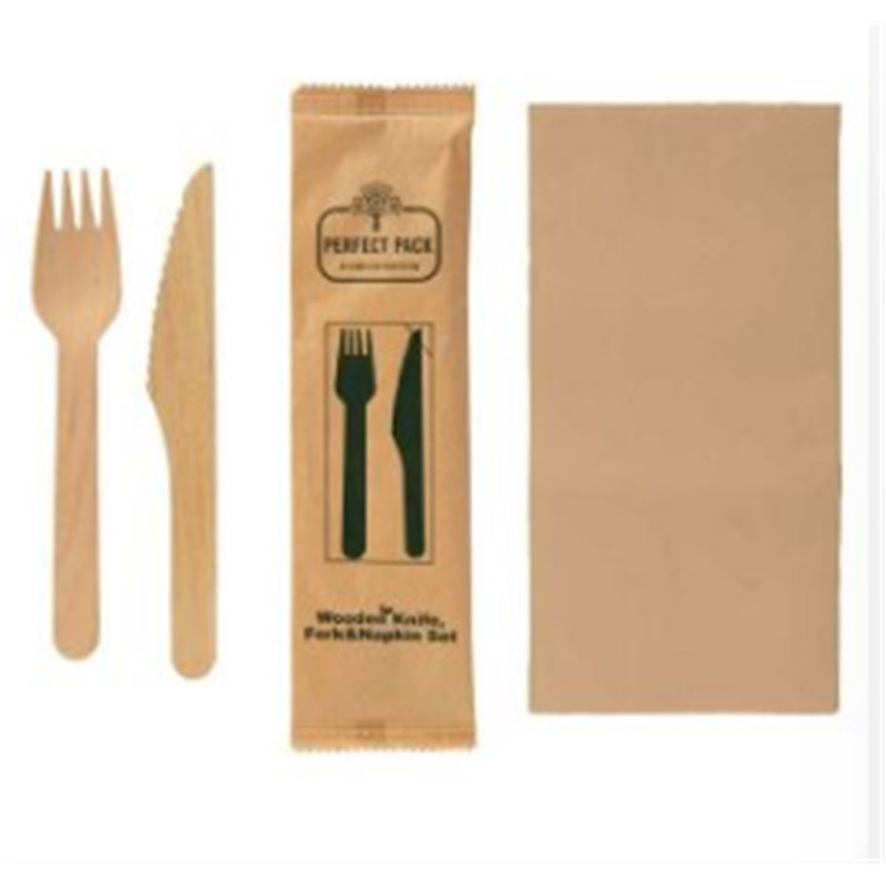 Wooden Knife/Fork/Napkin Set x400