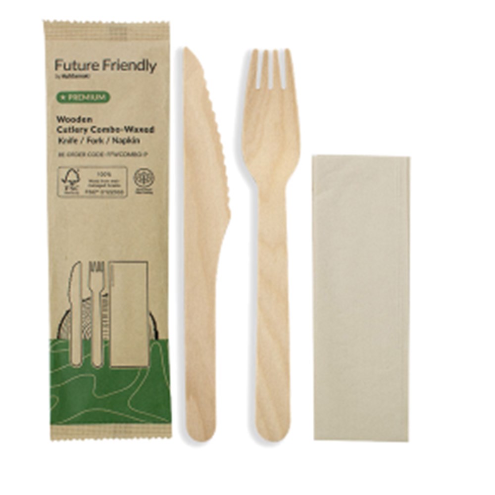 Wooden Knife/Fork/Napkin Set x250