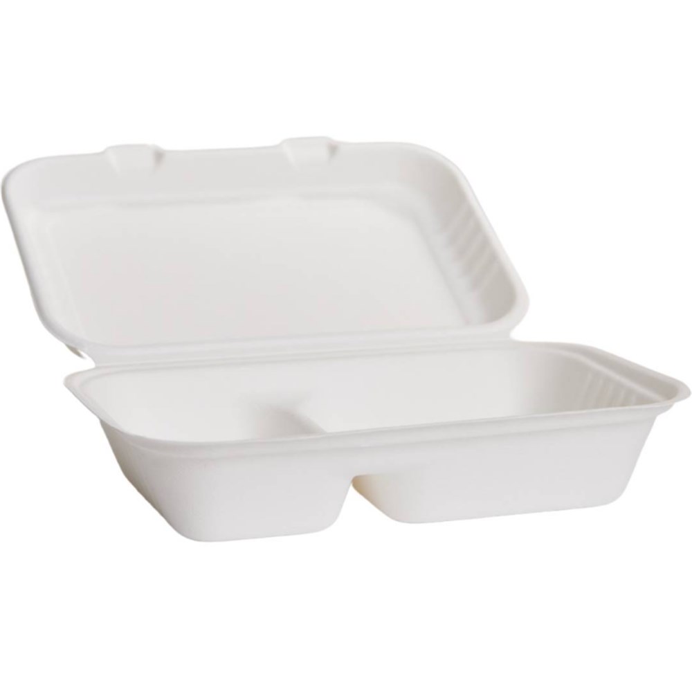 Snack Box Large White Sugarcane (2 Comp) x250