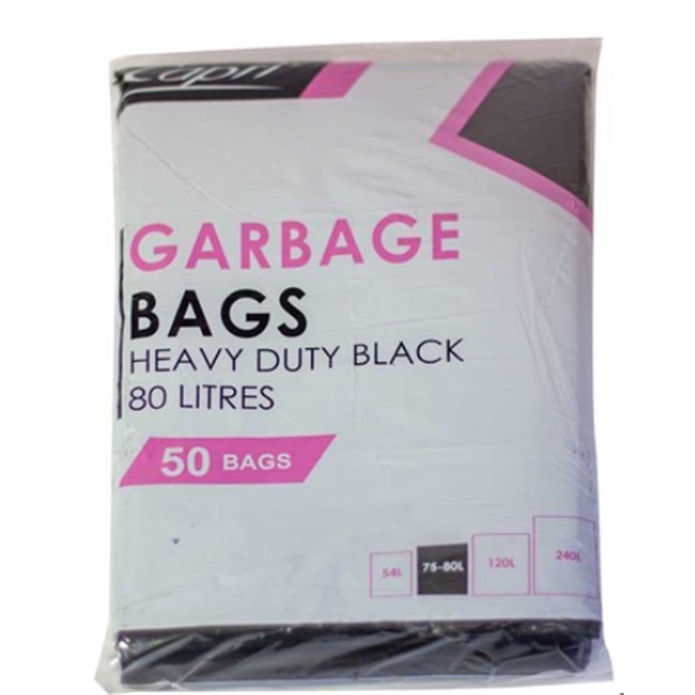 Bag Garbage Bin Liner H/Duty 80lt x250