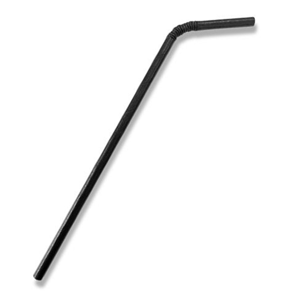 Straws Paper Flexi Black x 2500