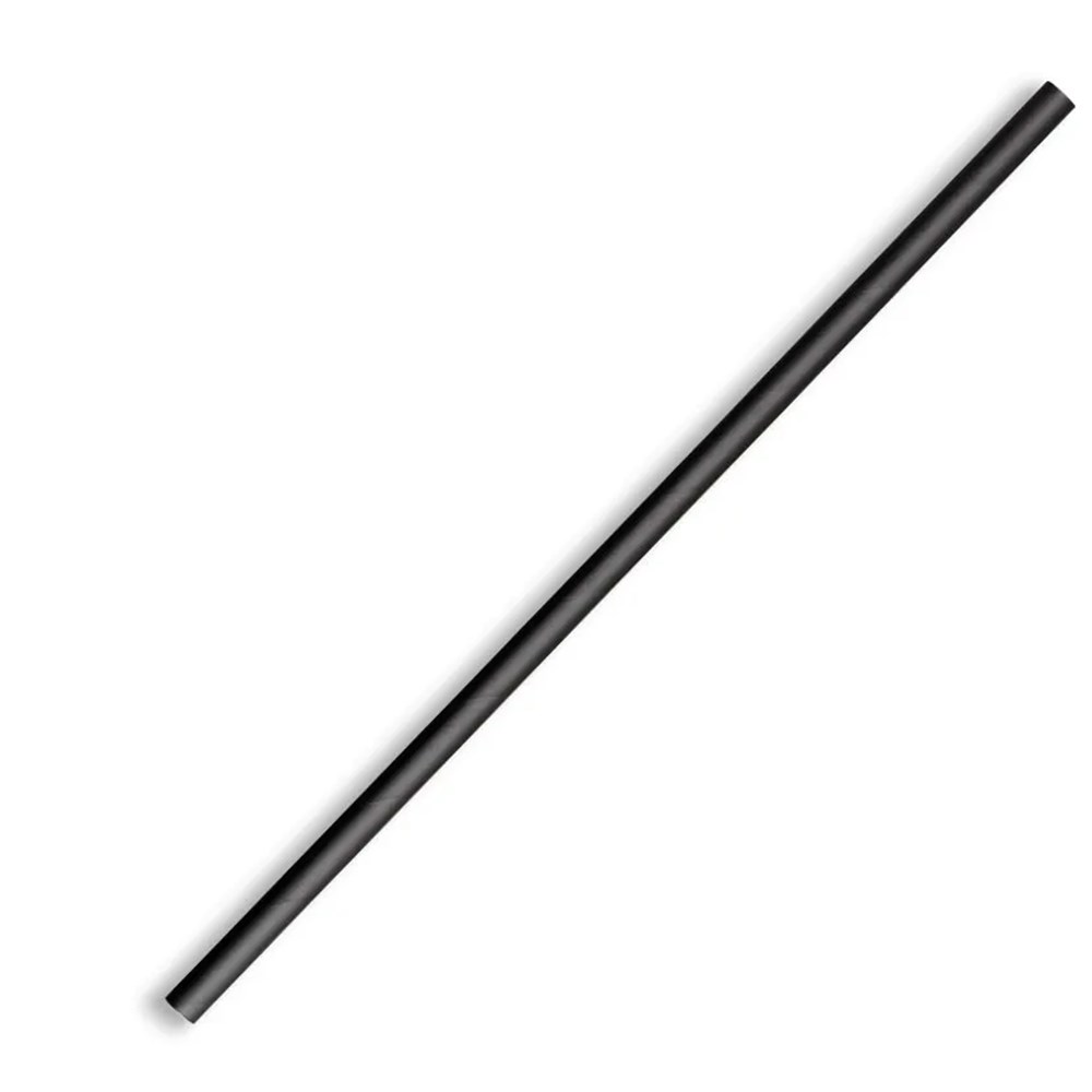 Straws Paper Regular Black x 2500