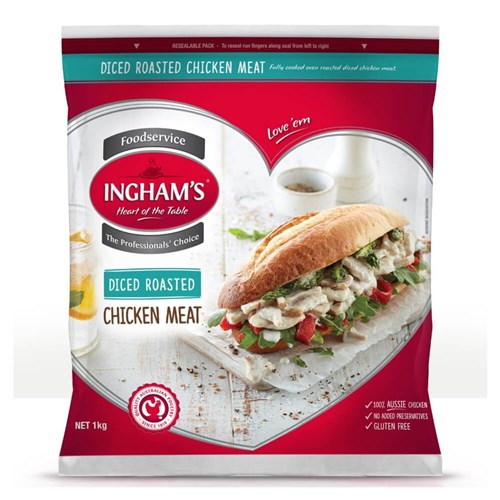 Chicken Meat Diced Free Flow Gluten Free 1kg