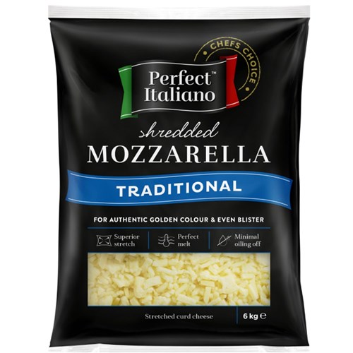 Cheese Mozzarella Shredded Traditional 2x6kg
