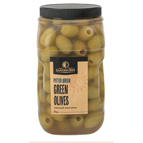 Olives Queen Green Pitted 2kg Plastic Jar