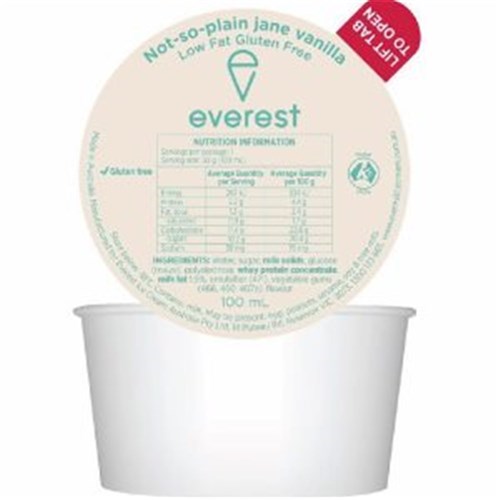 Ice Cream Vanilla Dixies 72x100ml GF