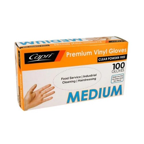 Gloves Clear Powder Free MEDIUM x100
