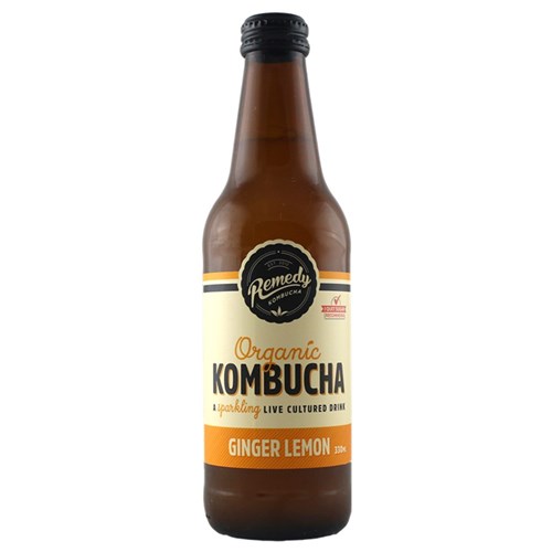Kombucha Drink Ginger Lemon 12x330ml Glass