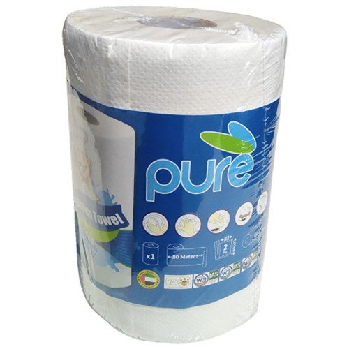 Paper Towel Roll 1Ply 80m x 16 Rolls