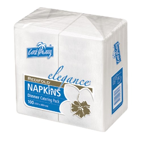 Napkins Elegance Dinner Redifold White x 1000