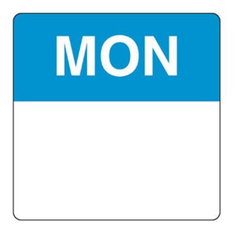 Labels Permanent Square 40mm MONDAY x 500 each