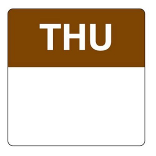 Labels Permanent Square 40mm THURSDAY x 500 each