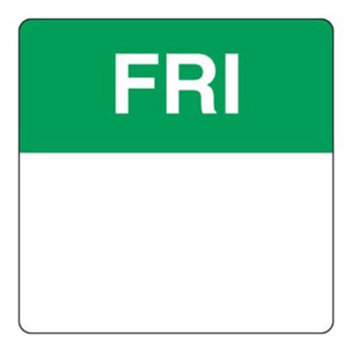 Labels Permanent Square 40mm FRIDAY x 500 each