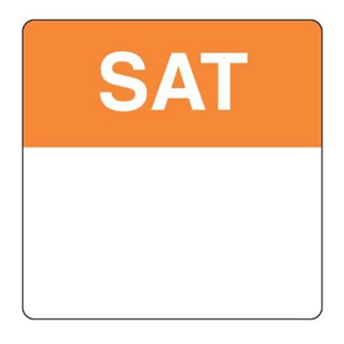 Labels Permanent Square 40mm SATURDAY x 500 each