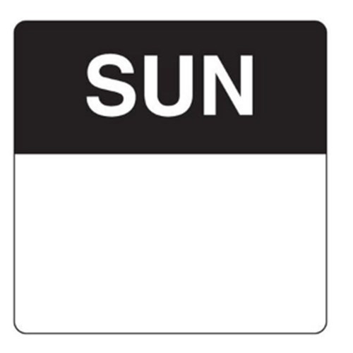 Labels Permanent Square 40mm SUNDAY x 500 each