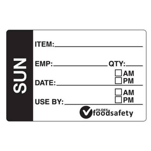 Label Permanent 49 x 75mm Prep - Sunday