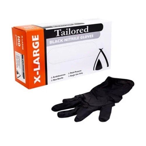 Gloves Nitrile Black  Powder Free X/LARGE 100's