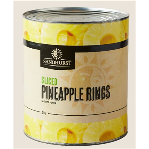 Pineapple Sliced/Rings In Light Syrup 3kg A10