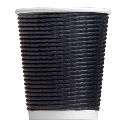 Cups Coffee 8oz 25's Charcoal Ripple Wall