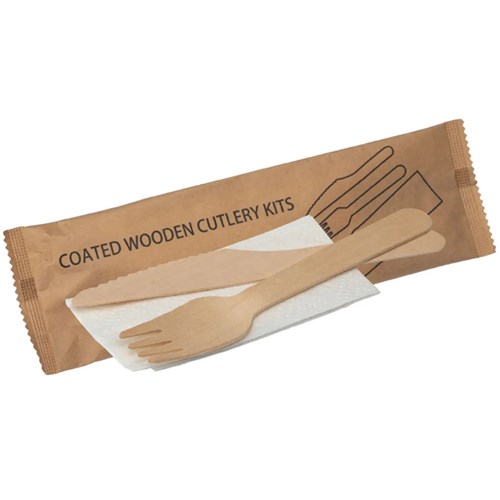 Wooden Knife/Fork/Napkin Set x500