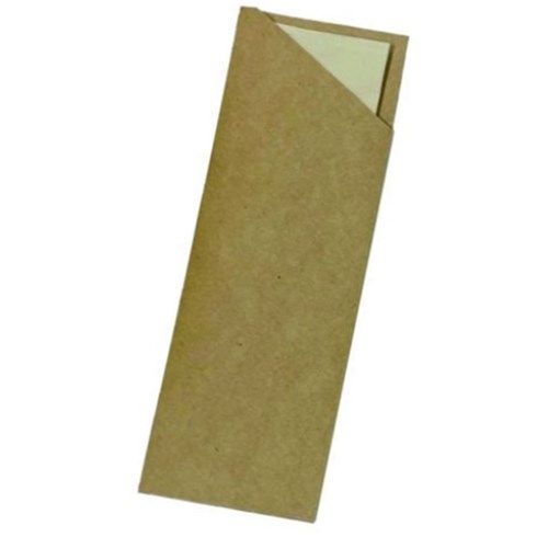 Kraft Cutlery Pouch with Kraft Napkin x1000