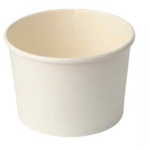 Paper White Soup Container 8oz x500 97mm