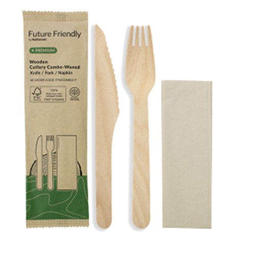 Wooden Knife/Fork/Napkin Set x250