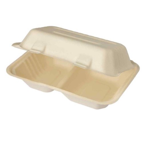 Clamshell Sugarcane 9x6x3 (2 Compartment) x200