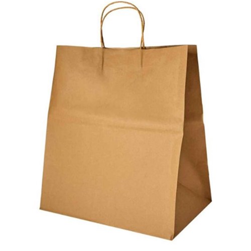 Bag Brown Large Twist Handle  370x350x220 x150