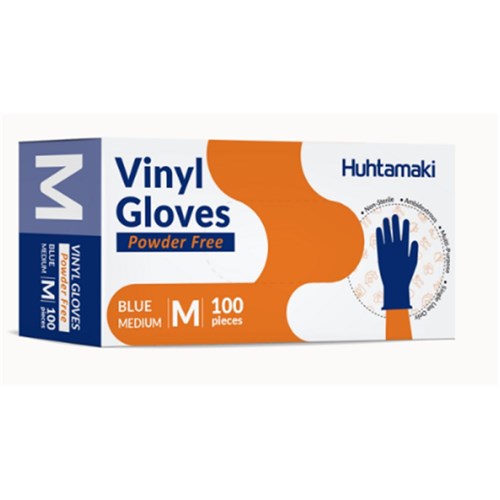 GLOVE MED VINYL BLUE POWDER FREE x 100 