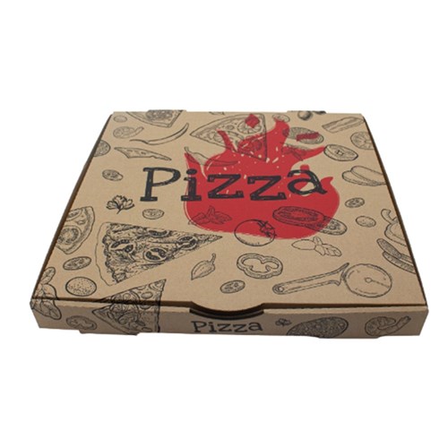 15" Pizza Box Brown Kraft Printed x 50