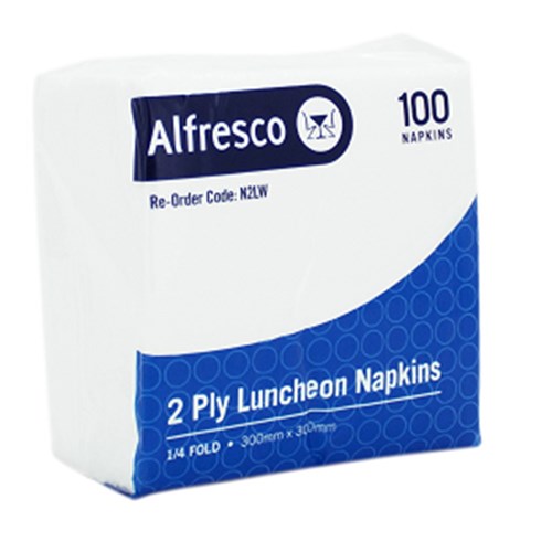 Napkins Lunch White 2ply 100s