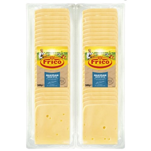 Cheese Swiss  Sliced 2x500g 50 Slices