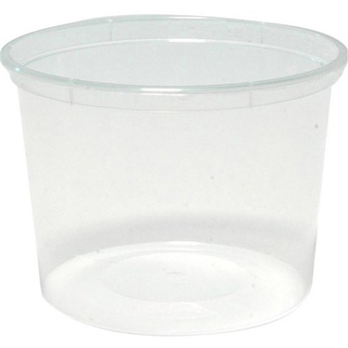 Container Round Clear Plastic 550ml/20oz 50s