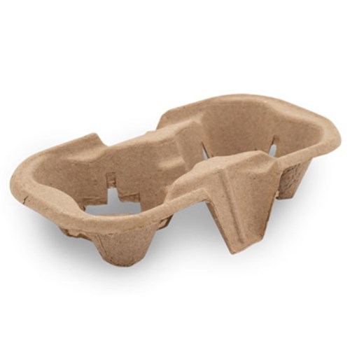 Cup Drink Tray 2 Cup Moulded Fibre 500's