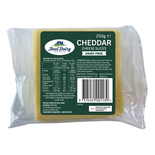 Cheddar Cheese Vegan Sliced 12s 250g