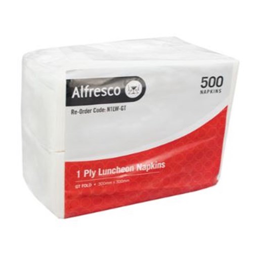 Napkins Lunch White 1ply Redifold 3000s